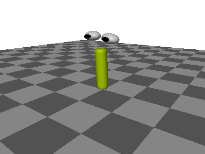 Animated Object Dancing On Checkered Platform GIF