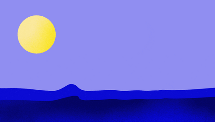 Animated Ocean Waves With Moon View GIF | GIFDB.com