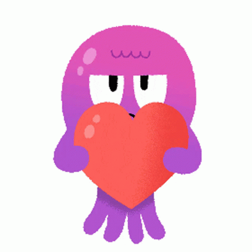 Animated Octopus Breakin Heart GIF