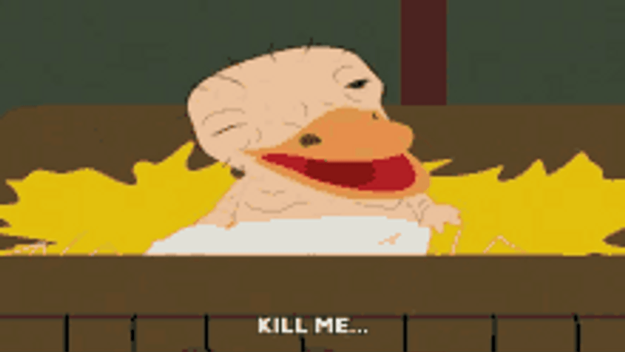 Animated Old Duck Saying Kill Me GIF