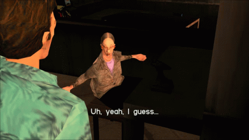 Animated Old Lady Uh Yeah GIF