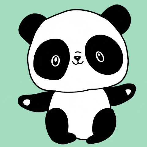 Animated Panda Bear Waving GIF