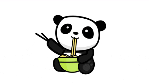 Animated Panda Eating Noodles GIF