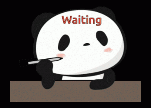 Animated Panda Spinning A Pen Still Waiting GIF