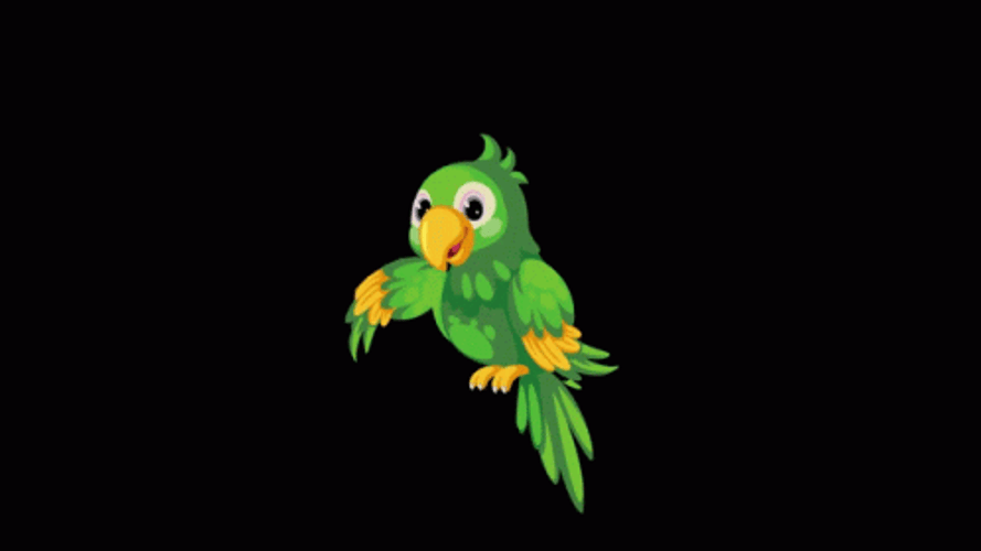 Animated Parrot Wanted To Fly GIF