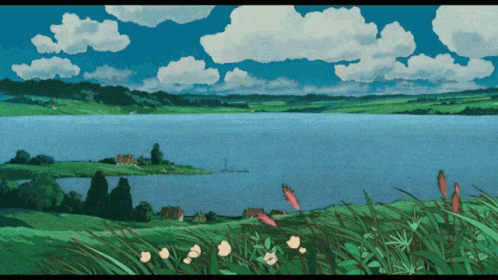 Animated Peaceful Scenic View GIF