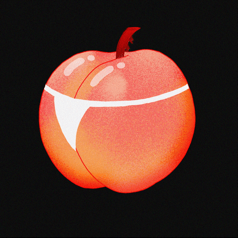 Animated Peach Wearing Thong GIF
