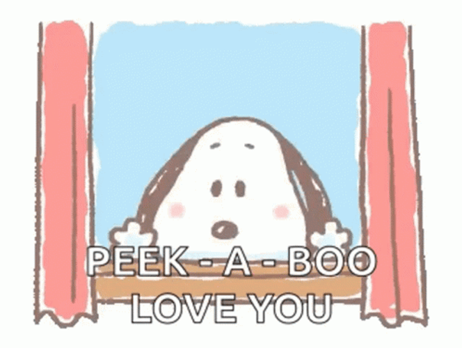 Animated Peanuts Snoopy Peek A Boo GIF