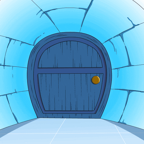 Animated Penguin Breaking The Door GIF