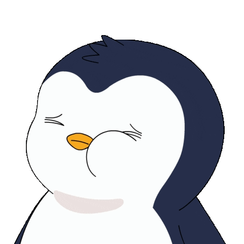Animated Penguin Chewing Bubble Gum Hardly GIF