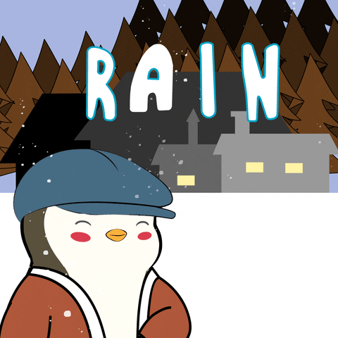 Animated Penguin Make It Rain Gifts On Christmas Eve GIF