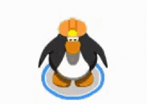 Animated Penguin Operating A Jackhammer GIF