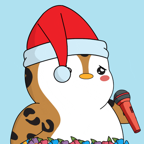 Animated Penguin Singing Ahem GIF