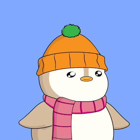 Animated Penguin Wearing Beanie Oh Hey Snow Day GIF