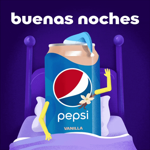 Animated Pepsi Can Waving Buenas Noches Amor GIF