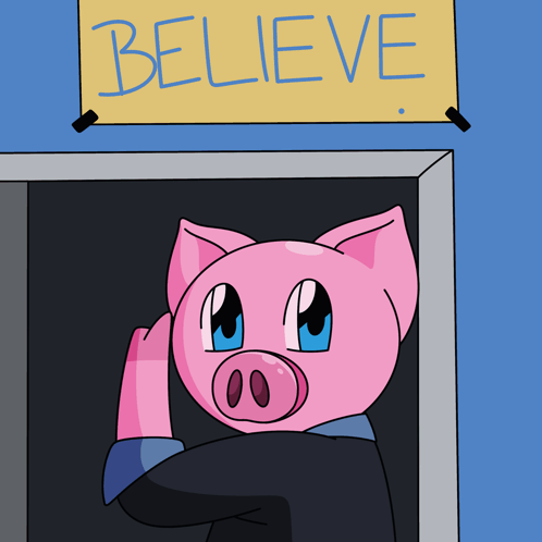 Animated Pig As Ted Lasso Believe GIF