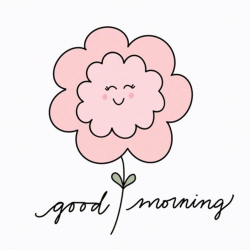 Animated Pink Flower Good Morning GIF