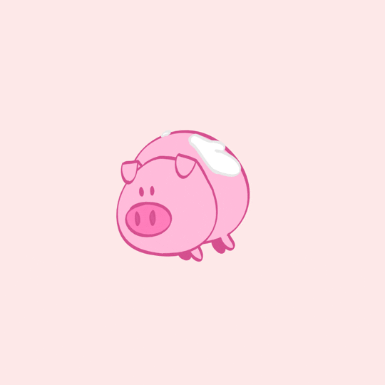 Animated Pink Pig With Wings GIF