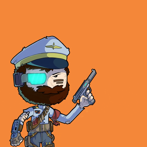 Animated Pirate Police Monday Firing Gun GIF