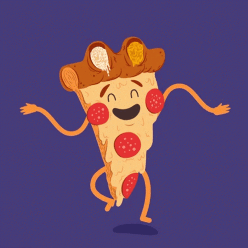 Animated Pizza Slice Dancing Pizza Time GIF