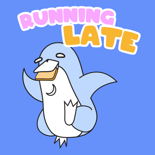 Animated Platypus Running Late Delay GIF