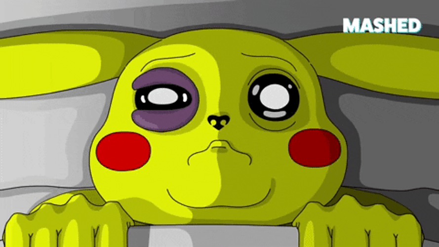 Animated Pokemon Pikachu Crying Black Eye GIF