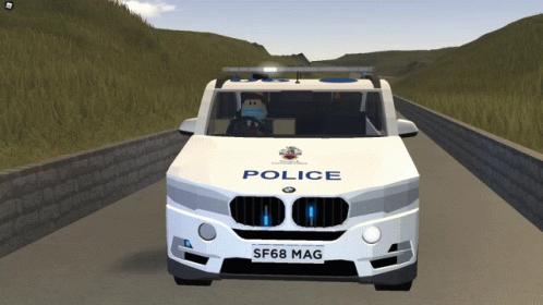 Animated Police Car White Lights GIF