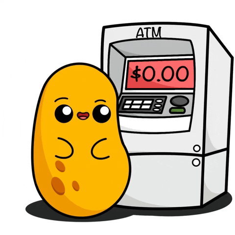 Animated Potato With Zero Balance GIF
