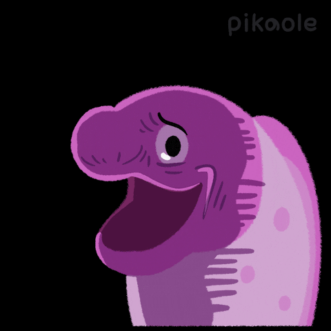 Animated Purple Eel Shocked Reaction GIF