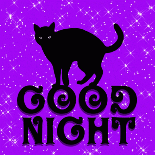 Animated Purple Good Night Digital Art GIF