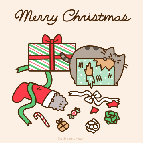 Animated Pusheen Religious Merry Christmas GIF