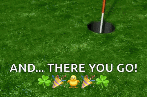 Animated Putt Shot In Golf Course GIF