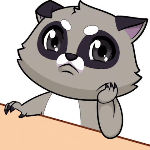 Animated Racoon Still Waiting GIF
