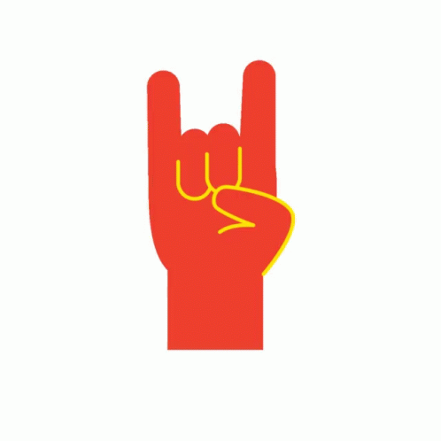 Animated Red Hand Doing Hook Em Sign GIF