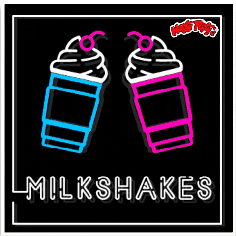 Animated Retro Milkshake Signage GIF
