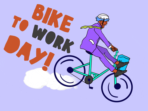 Animated Riding Bike To Work Day GIF