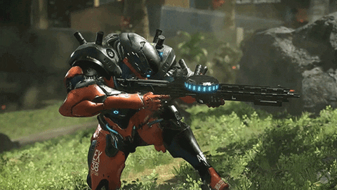 Animated Robot Hunting Wendigo GIF