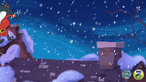 Animated Santa Claus Giving Gifts On Christmas Eve GIF