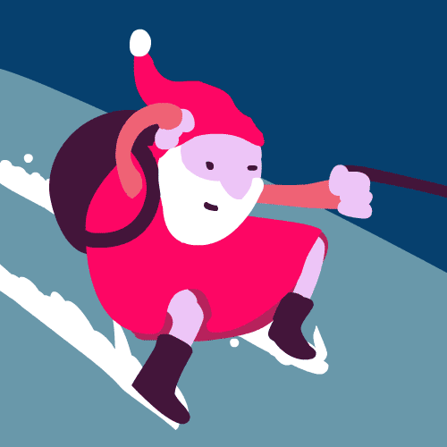 Animated Santa Snow Gliding GIF