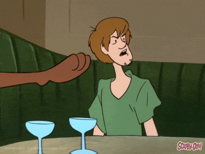 Animated Scooby Doo Hugging Shaggy On A Diner GIF