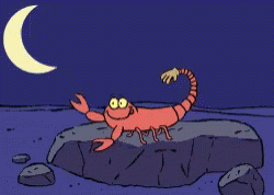 Animated Scorpion Reaching The Moon GIF
