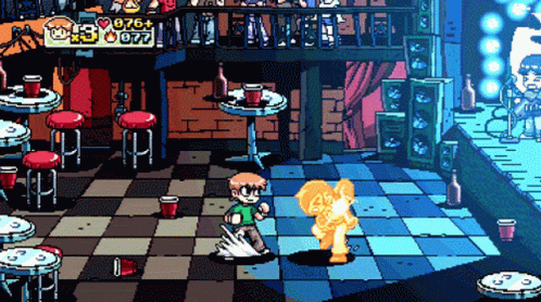 Animated Scott Pilgrim Video Game GIF