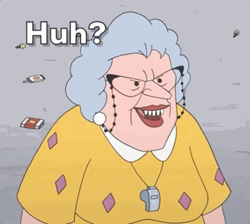 Animated Senior Citizen Can't Hear You GIF