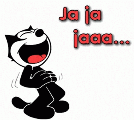 Animated Series Felix The Cat Laughing Jajajaja Sticker GIF 