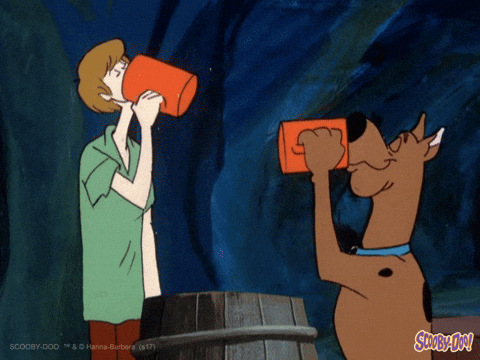 Animated Shaggy And Scooby Doo Drinking GIF