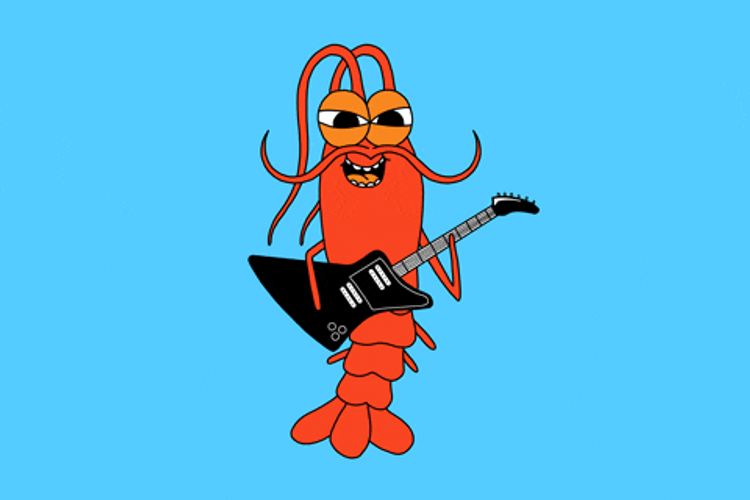Animated Shrimp Cartoon Rock And Roll GIF