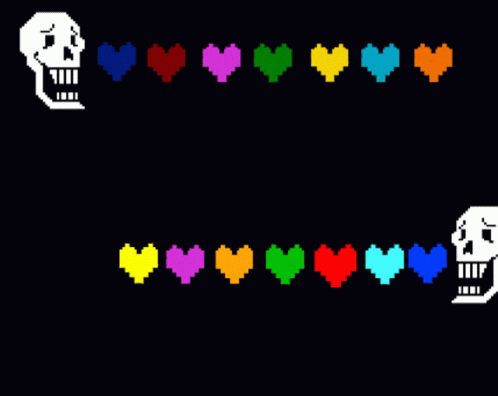 Animated Skull Eating Colorful Hearts GIF