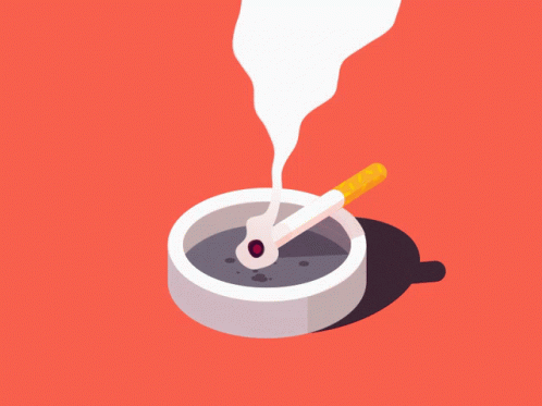 Ceramic Ashtray Animated Smoke GIF