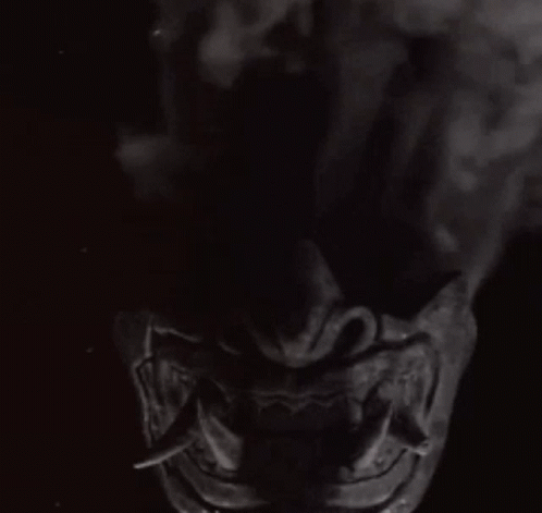 Oni Mask Animated Smoke GIF