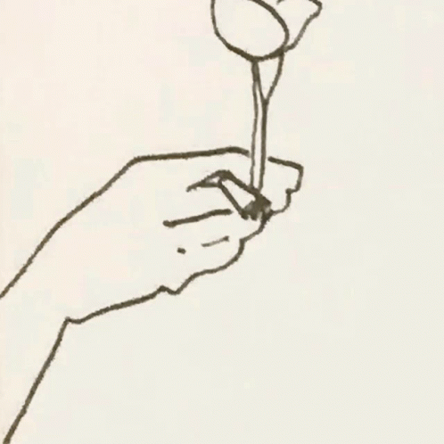 Line Art Holding Cigarette Animated Smoke GIF